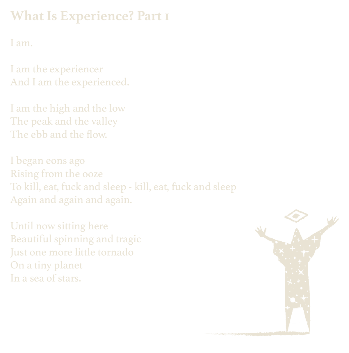 What Is Experience? — page 1 (poem, image of text)