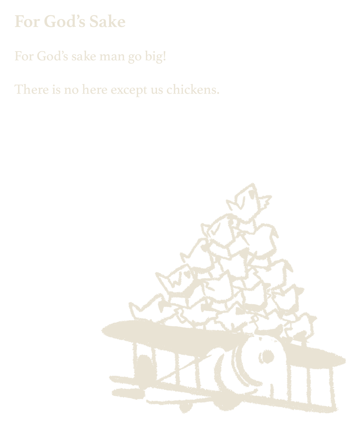 For God's Sake (poem, image of text)