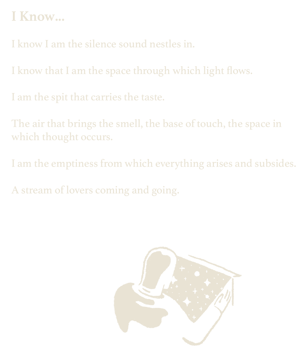 I Know… (poem, image of text)